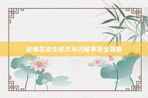 玫瑰花滋生按次与闪耀事项全领略
